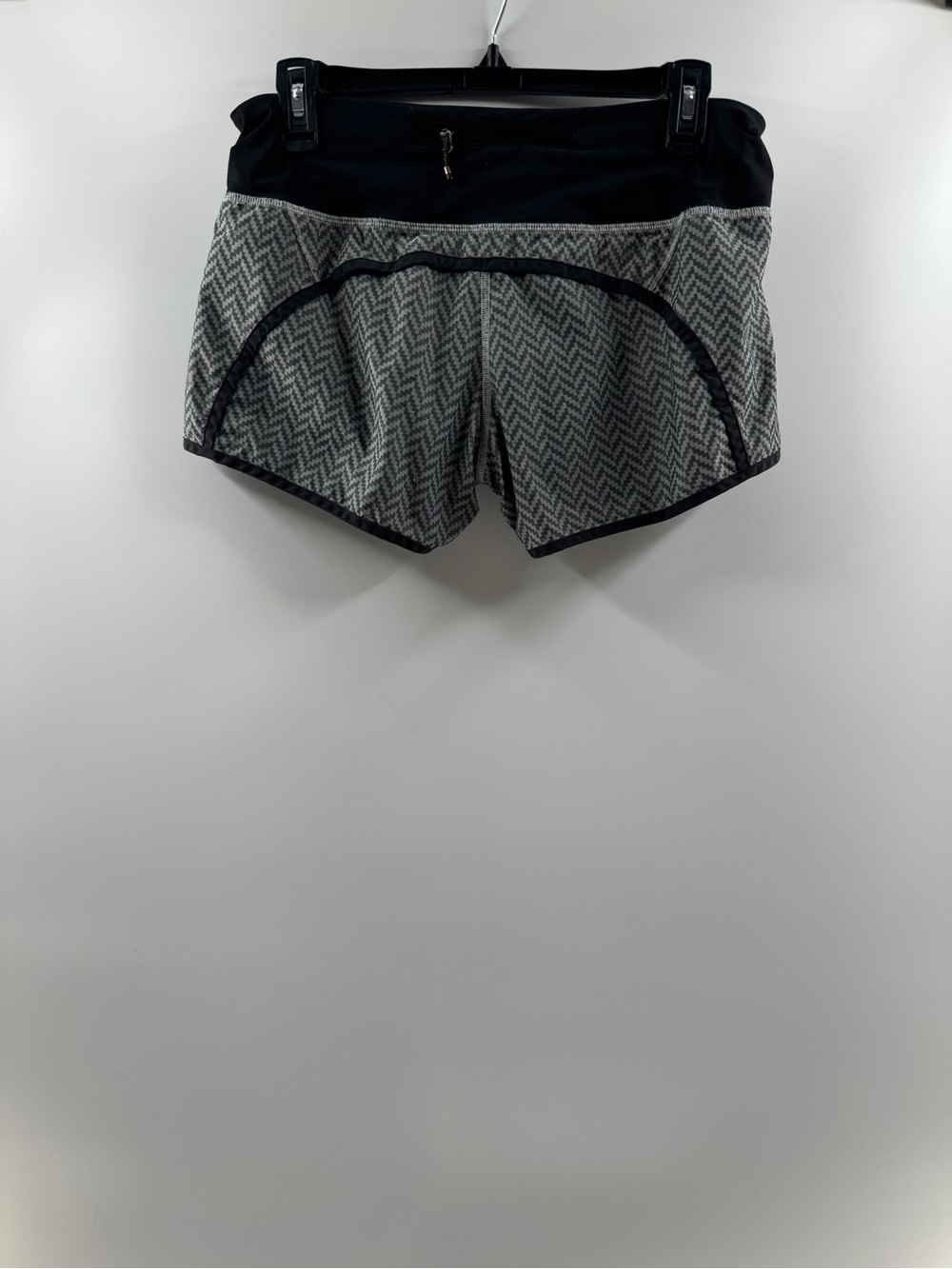 Lululemon Run Times Short Giant Herringbone Swift Black White – Women's Size 6 - Picture 5 of 8